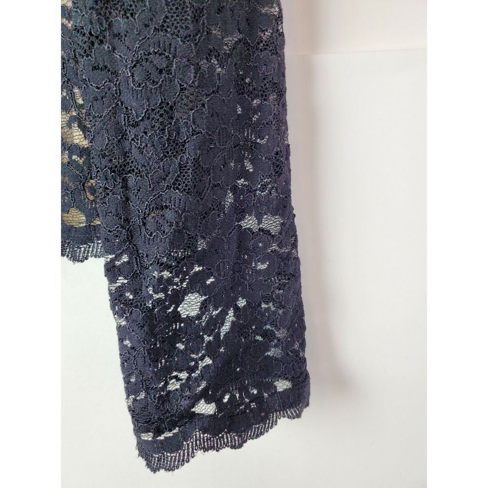 Talbots Women's Button Up Black V-Neck Lace‎ Blouse Top Size 6 - Picture 3 of 7